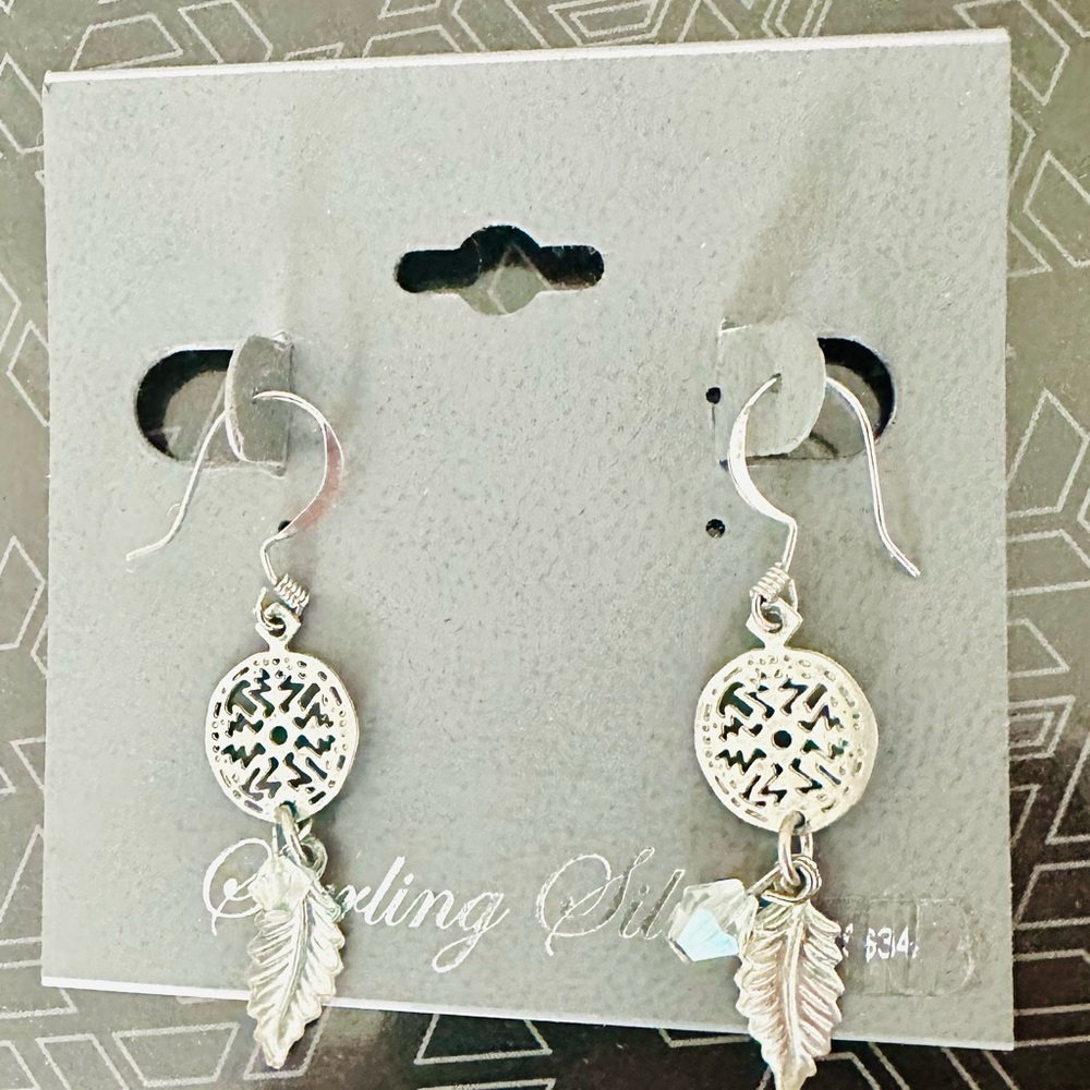 Sterling silver Native American dreamcatcher earrings